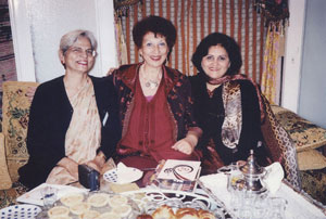 December 2004: In Rabat, Morocco with renowned Morroccan sociologist and feminist, Fatima Mernissi (centre) and Pakistan's ambassador Attiya Mahmud (right).