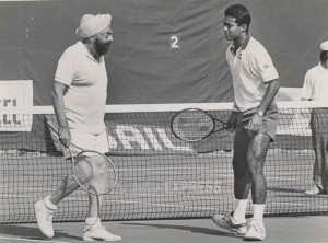 Singh with tennis player, Leander Paes, in 1994.