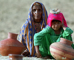 Water crisis: Already, rural, and even urban, Pakistanis face painful water shortages. Photo: AFP
