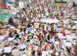 Dominating Karachi: A MQM rally in Sindh. Photo: AFP.