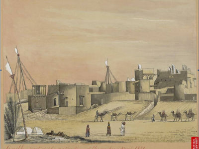 `Sindh, part of the native town of Kurrachee, 1851.’ Water-colour of Karachi by Henry Francis Ainslie (c.1805-1879)