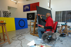 Imran Mir in his studio.