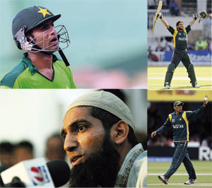 Captains of cricket? (clockwise from top left) Shoaib Malik, Shahid Afridi, Younis Khan, Mohammad Yousuf.