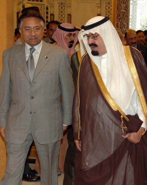 King Abdullah with Pervez Musharraf. Photo: AFP