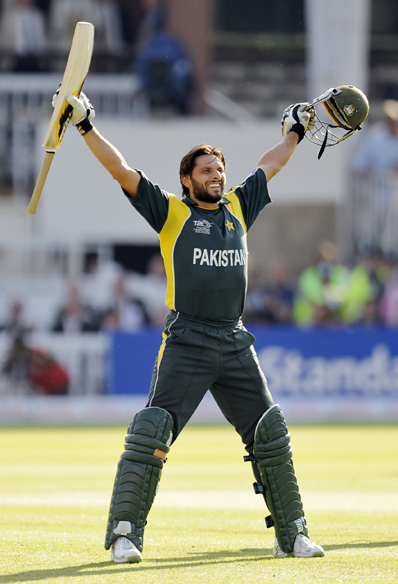 Afridi was the standout player in the T20 World Championships. Photo: AFP