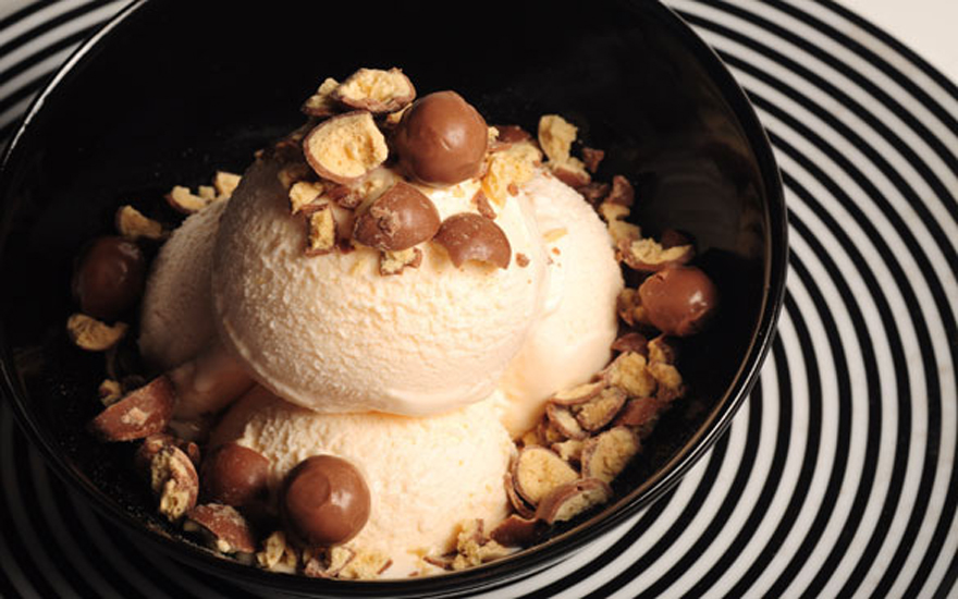 A Jamie Oliver Classic: Maltezers over ice cream is sure to never go out of style. Photo: Bina Khan