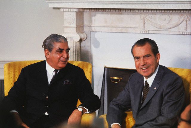 Richard Nixon Posing with Agha Yahya Khan