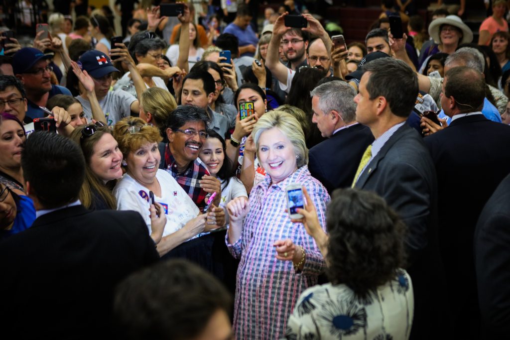 Democratic presidential candidate Hillary Clinton campaigns in California